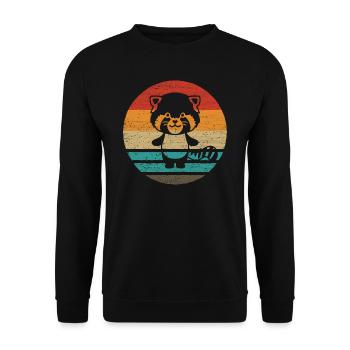 Red Panda Retro Style Vintage - Sweat-shirt Unisexe - noir - Devant - Alina (178cm) & Michal (187cm)