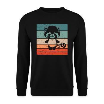 Red Panda Retro Style Vintage - Sweat-shirt Unisexe - noir - Devant - Alina (178cm) & Michal (187cm)