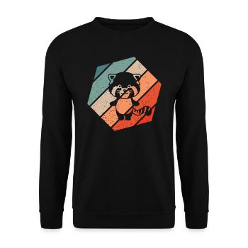 Red Panda Retro Style Vintage - Sweat-shirt Unisexe - noir - Devant - Alina (178cm) & Michal (187cm)