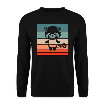 Red Panda Retro Style Vintage - Sweat-shirt Unisexe - noir - Devant - Alina (178cm) & Michal (187cm)