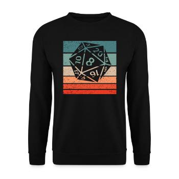 20-sided Cube Retro Style Vintage - Unisex Sweatshirt - black - Front - Alina (178cm) & Michal (187cm)