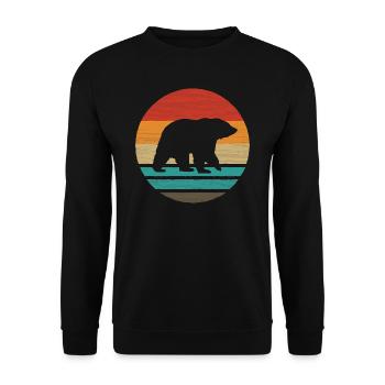 Ours Retro Style Vintage - Sweat-shirt Unisexe - noir - Devant - Alina (178cm) & Michal (187cm)