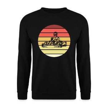 Gokart Retro Style Vintage - Unisex Pullover - Schwarz - Vorne - Alina (178cm) & Michal (187cm)