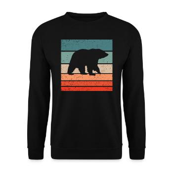 Ours Retro Style Vintage - Sweat-shirt Unisexe - noir - Devant - Alina (178cm) & Michal (187cm)