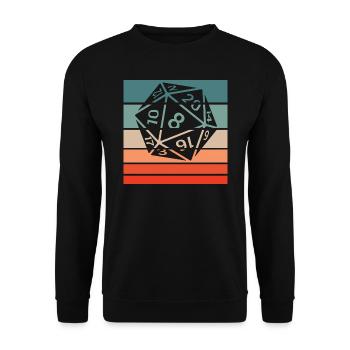20-sided Cube Retro Style Vintage - Unisex Sweatshirt - black - Front - Alina (178cm) & Michal (187cm)