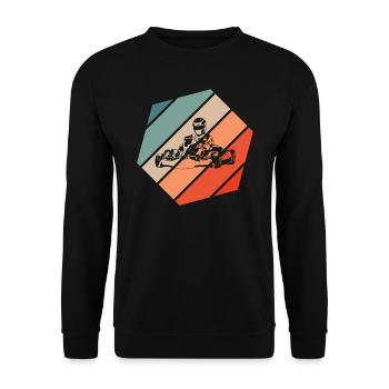 Gokart Retro Style Vintage - Unisex Pullover - Schwarz - Vorne - Alina (178cm) & Michal (187cm)