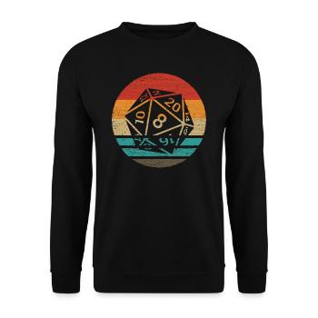 20-sided Cube Retro Style Vintage - Unisex Sweatshirt - black - Front - Alina (178cm) & Michal (187cm)