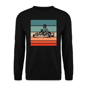 Gokart Retro Style Vintage - Unisex Pullover - Schwarz - Vorne - Alina (178cm) & Michal (187cm)