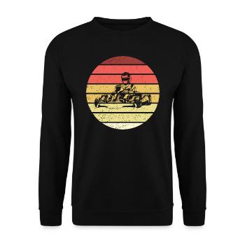 Gokart Retro Style Vintage - Unisex Pullover - Schwarz - Vorne - Alina (178cm) & Michal (187cm)