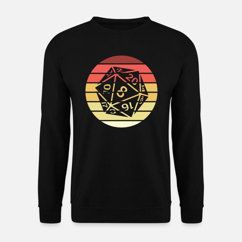 20-seitiger Würfel Retro Style Vintage - Unisex Pullover - Schwarz