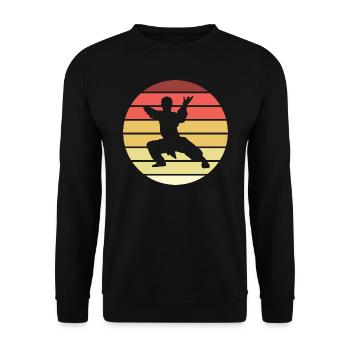 Martial Arts Retro Style Vintage - Unisex Sweatshirt - black - Front - Alina (178cm) & Michal (187cm)