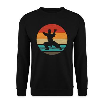 Martial Arts Retro Style Vintage - Unisex Sweatshirt - black - Front - Alina (178cm) & Michal (187cm)