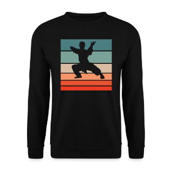 Martial Arts Retro Style Vintage - Unisex Sweatshirt - black - Front - Alina (178cm) & Michal (187cm)