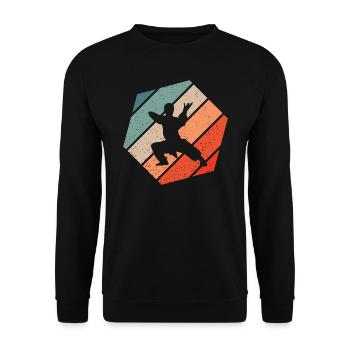 Martial Arts Retro Style Vintage - Unisex Sweatshirt - black - Front - Alina (178cm) & Michal (187cm)