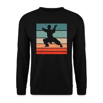 Martial Arts Retro Style Vintage - Unisex Sweatshirt - black - Front - Alina (178cm) & Michal (187cm)