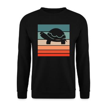 Tortue Rétro Style Vintage - Sweat-shirt Unisexe - noir - Devant - Alina (178cm) & Michal (187cm)