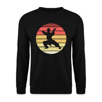 Martial Arts Retro Style Vintage - Unisex Sweatshirt - black - Front - Alina (178cm) & Michal (187cm)