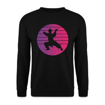 Martial Arts Retro Style Vintage - Unisex Sweatshirt - black - Front - Alina (178cm) & Michal (187cm)