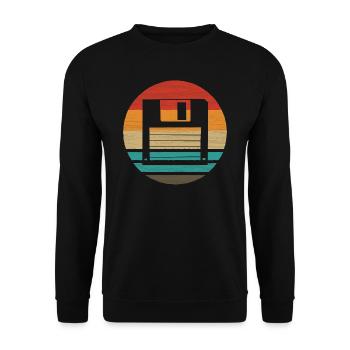 Floppy Retro Style Vintage - Unisex Sweatshirt - black - Front - Alina (178cm) & Michal (187cm)