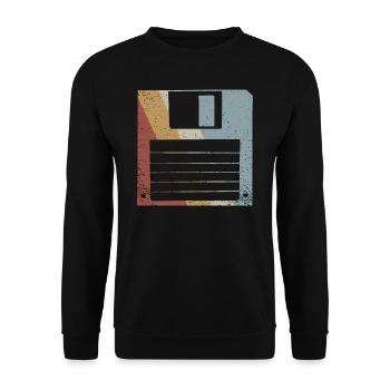 Floppy Retro Style Vintage - Unisex Sweatshirt - black - Front - Alina (178cm) & Michal (187cm)