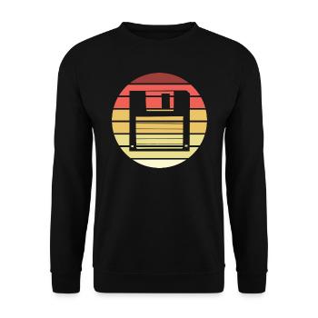 Floppy Retro Style Vintage - Unisex Sweatshirt - black - Front - Alina (178cm) & Michal (187cm)