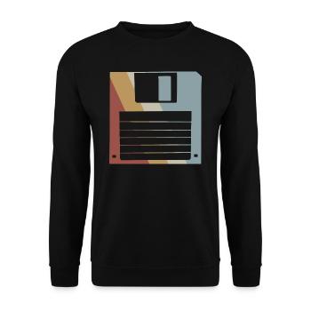 Floppy Retro Style Vintage - Unisex Sweatshirt - black - Front - Alina (178cm) & Michal (187cm)