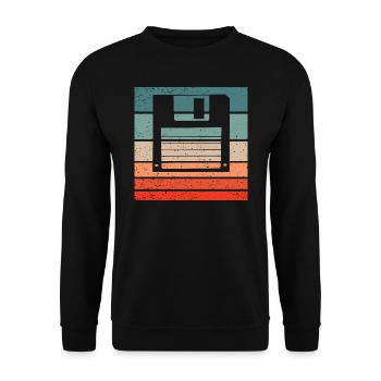 Floppy Retro Style Vintage - Unisex Sweatshirt - black - Front - Alina (178cm) & Michal (187cm)