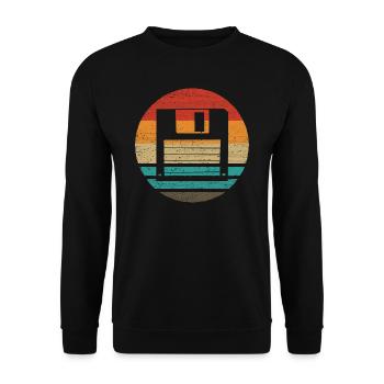 Floppy Retro Style Vintage - Unisex Sweatshirt - black - Front - Alina (178cm) & Michal (187cm)