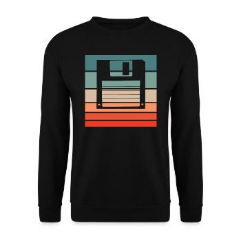 Floppy Retro Style Vintage - Unisex Sweatshirt - black - Front - Alina (178cm) & Michal (187cm)