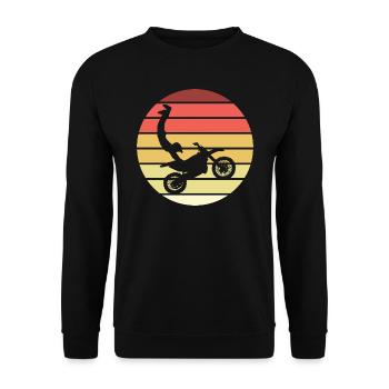 Motocross Seatgrab Retro Style Vintage - Sweat-shirt Unisexe - noir - Devant - Alina (178cm) & Michal (187cm)