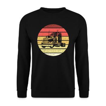 Truck Retro Style Vintage - Unisex Sweatshirt - black - Front - Alina (178cm) & Michal (187cm)