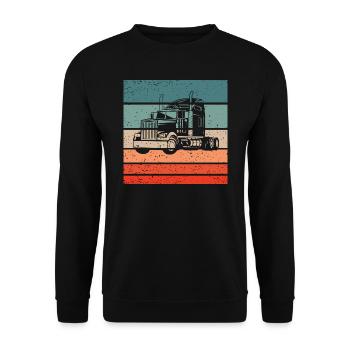 Truck Retro Style Vintage - Unisex Sweatshirt - black - Front - Alina (178cm) & Michal (187cm)