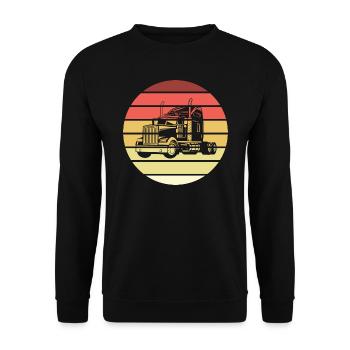 Truck Retro Style Vintage - Unisex Sweatshirt - black - Front - Alina (178cm) & Michal (187cm)