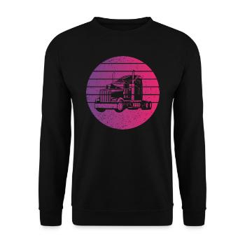 Truck Retro Style Vintage - Unisex Sweatshirt - black - Front - Alina (178cm) & Michal (187cm)