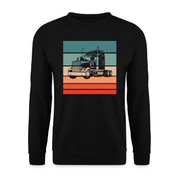 Truck Retro Style Vintage - Unisex Sweatshirt - black - Front - Alina (178cm) & Michal (187cm)