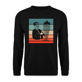 Doner Kebab Retro Style Vintage - Sweat-shirt Unisexe - noir - Devant - Alina (178cm) & Michal (187cm)
