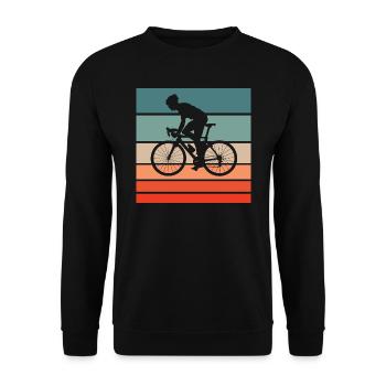 Rennradfahrer Retro Style Vintage - Unisex Pullover - Schwarz - Vorne - Alina (178cm) & Michal (187cm)