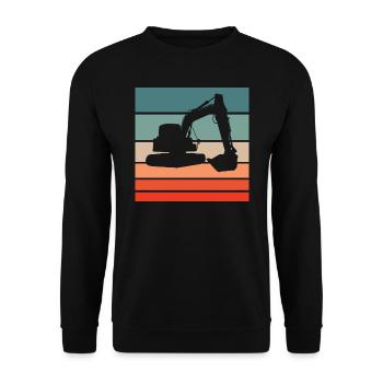 Bagger Retro Style Vintage - Unisex Pullover - Schwarz - Vorne - Alina (178cm) & Michal (187cm)