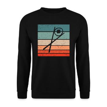 Sushi Chopsticks Sake Maki Retro Style Vintage - Unisex Sweatshirt - black - Front - Alina (178cm) & Michal (187cm)