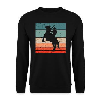 Cowboy Horse Pesade Retro Style Vintage - Unisex Sweatshirt - black - Front - Alina (178cm) & Michal (187cm)
