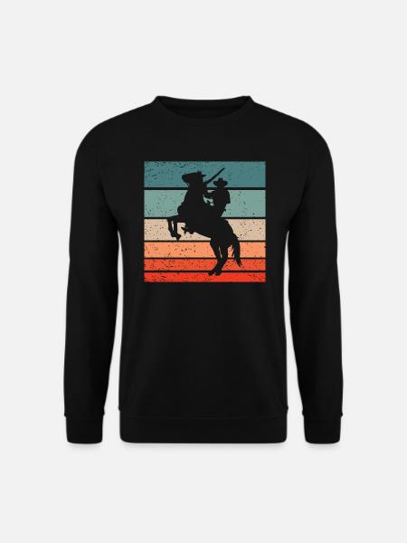 Cowboy Pferd Pesade Retro Style Vintage - Unisex Pullover - Schwarz