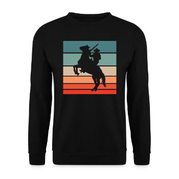 Cowboy Horse Pesade Retro Style Vintage - Unisex Sweatshirt - black - Front - Alina (178cm) & Michal (187cm)