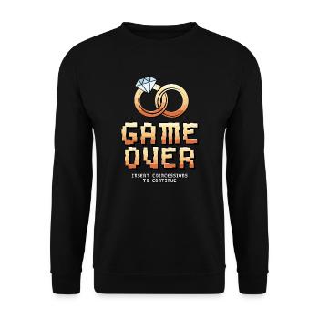 Mariage ?! Game over.. Humour Sarcastique EVG EVJF - Sweat-shirt Unisexe - noir - Devant - Alina (178cm) & Michal (187cm)