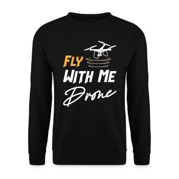 Drone Fly With Me - Unisex Sweatshirt - black - Front - Alina (178cm) & Michal (187cm)