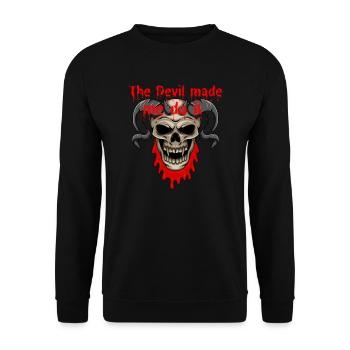 The Devil Made Me Do It - Unisex Sweatshirt - black - Front - Alina (178cm) & Michal (187cm)