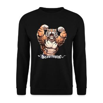 Beast-Mode Teil 2 - Helheim Threads Gym Bekleidung - Unisex Pullover - Schwarz - Vorne - Alina (178cm) & Michal (187cm)