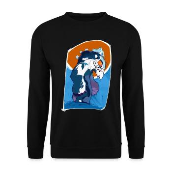 The soda-loving monster - Unisex Sweatshirt - black - Front - Alina (178cm) & Michal (187cm)