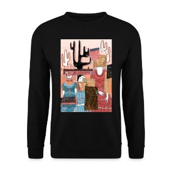 Ouest #4 - Sweat-shirt Unisexe - noir - Devant - Alina (178cm) & Michal (187cm)