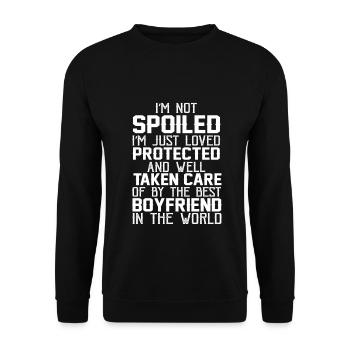 Je suis juste aimé protégé par mon petit ami T-shirt - Sweat-shirt Unisexe - noir - Devant - Alina (178cm) & Michal (187cm)