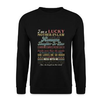 Je suis une belle-mère chanceuse, j'ai une fille géniale - Sweat-shirt Unisexe - noir - Devant - Alina (178cm) & Michal (187cm)